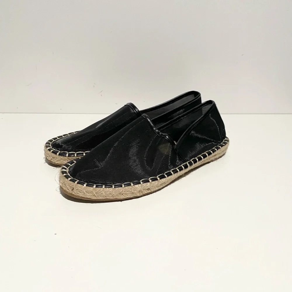 Zara Black Espadrille‎ Mesh Slip On Shoes 37